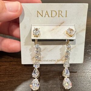 Nadri Crystal Gold Drop Earrings